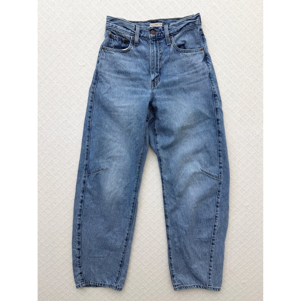 Levis Cinch Barrel Jeans Medium Wash Denim High Rise Balloon Leg Womens 25